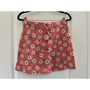 Floral button down skirt